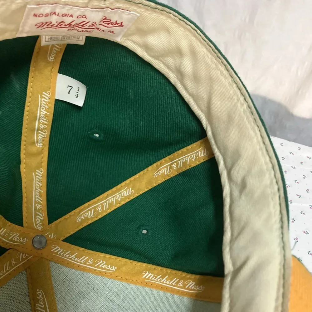 VTG Green Bay Packers NFL Football Fitted Hat 7 1/4” Mitchell & Ness